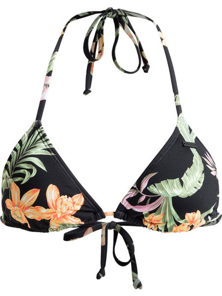 Roxy Beach Classics Bikini Top Τριγωνάκι Floral Μαύρο Πολύχρωμο ERJX305415
