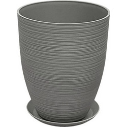 MarHome Stone Polyresin Κασπώ Πήλινο Γκρι Φ28x34.5cm 06-10007-S