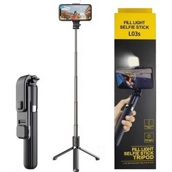 L03S Flexible Aluminum Wireless Remote Led Fill Light Selfie Stick Tripod - Μαύρο