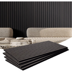 Ακουστικά πάνελ VEVOR Wood Slat 23,6 x 47,2 ιντσών για μοντέρνα διακόσμηση τοίχου από μαύρη δρυς
