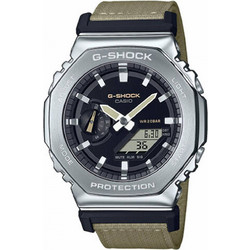 Casio G-Shock Ανδρικό Ρολόι Χρονογράφος με Μπεζ Υφασμάτινο Λουράκι GM-2100C-5AER