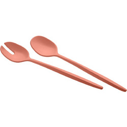 Guzzini Tierra Σετ Κουτάλες Σαλάτας 28cm Dark Terracotta