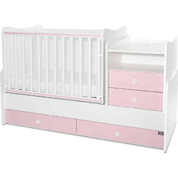 Lorelli Combo Πολυμορφική Κούνια για Στρώμα 62x110cm White Orchid Pink
