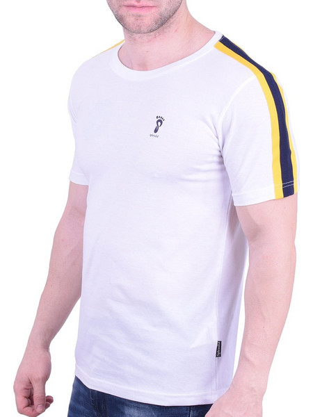 Splendid t-shirt 43-206-024 με ρίγα στον ώμο Λευκό
