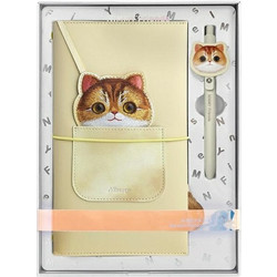 Nimmy Big Eyed Pet 2.0 Cat 2-in-1 Notebook + Pen Set - Beige