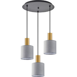 Home Lighting Κρεμαστό Φωτιστικό Οροφής Τρίφωτο E27 Γκρι SE21-GM-4-3BL-SH2 77-8607