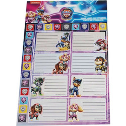 Paw Patrol Power Up notebook label with sticker 16 pcs
