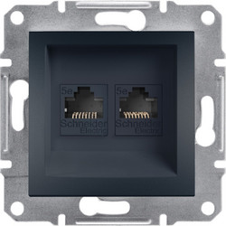 Schneider Asfora πρίζα πληροφορικής RJ45 cat5e U/UTP διπλή Ανθρακί - EPH4400171