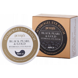 Petitfee Black Pearl & Gold Hydrogel Black Eye Patches για Ενυδάτωση & Λάμψη 60τμχ