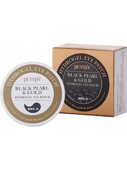 Petitfee Black Pearl & Gold Hydrogel Black Eye Patches για Ενυδάτωση & Λάμψη 60τμχ