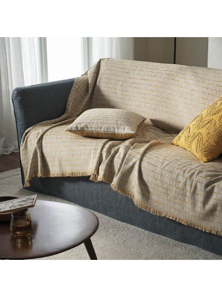 Gofis Home Ριχτάρι Πολυθρόνας 180x180 Leaf Gold 148/04