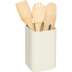 Κουτάλες Μαγειρικής + Βάση (Σετ 5τμχ) F-V Sensia 190133 Beige