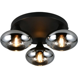 Φωτιστικό Οροφής - Πλαφονιέρα Divina R66643054 3xE14 10W 28x15cm Smoke RL Lighting