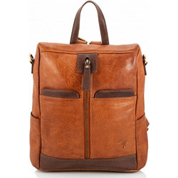 Kion 99873 Δερμάτινο Σακίδιο Πλάτης Backpack Ταμπά με Καφέ
