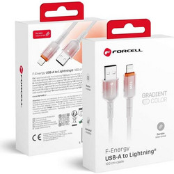 Forcell F-Energy C353 Gradient - Καλώδιο USB-A σε Lightning 2.4A 12W 1m σε Άσπρο Xρώμα