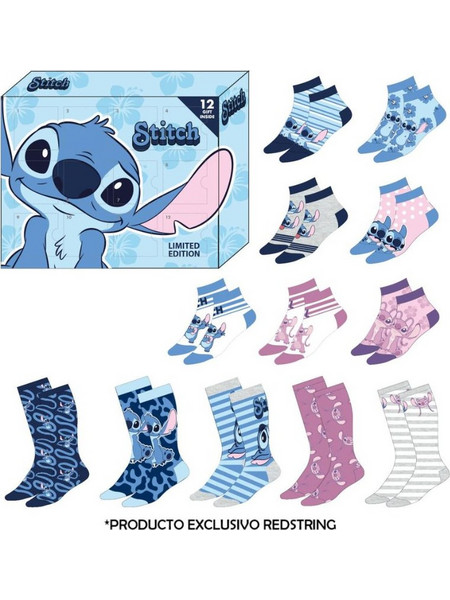 Gift box 12 ζευγαρια Καλτσες Lilo and Stitch socks μεγεθους 35/41