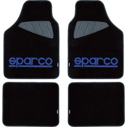Μοκέτα Μαύρη με Μπλε logo 4τμχ Sparco