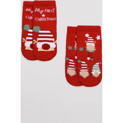 Βρεφικές Κάλτσες Ysabel Mora My First Christmas (2 Pack) - Κόκκινο