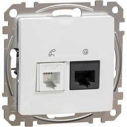 Schneider Sedna Design RJ45-RJ11 πρίζα CAT6 UTP Λευκό - SDD111468