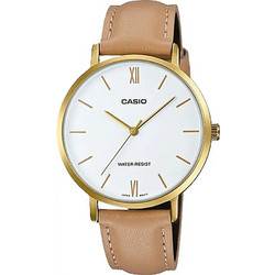 Casio Γυναικείο Ρολόι με Καφέ Δερμάτινο Λουράκι LTP-VT01GL-7BUDF