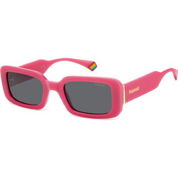 Polaroid Eyewear PLD6208/S/X MU1/M9 Γυναικεία Γυαλιά Ηλίου Ορθογώνια Κοκάλινα Ροζ με Μαύρο Polarized Φακό