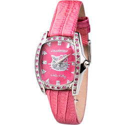 Chronotech Γυναικείο Ρολόι με Φούξια Δερμάτινο Λουράκι CT7094SS-50