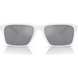 Prada PS05YS TWK40A Ανδρικά Γυαλιά Ηλίου Τετράγωνα Κοκάλινα Λευκά με Μαύρο Polarized Φακό