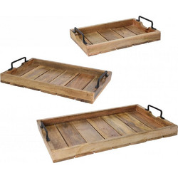 BOX37211 The Netherlands Ξύλινος Δίσκος Σερβιρίσματος 38x25.3x7cm Σετ 3τμχ 366100038 8719202104295