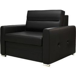PoliHome Πολυθρόνα Κρεβάτι Δερματίνη Μαύρη Tarmen 162506249