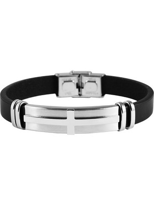 Akzent Donit Unisex Βραχιόλι από Δέρμα Ασημί 5040130-001