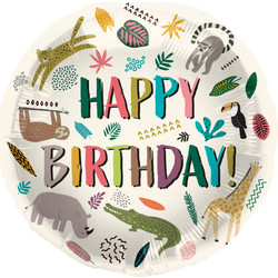 Μπαλόνι Foil Happy Birthday Zoo Party 45εκ