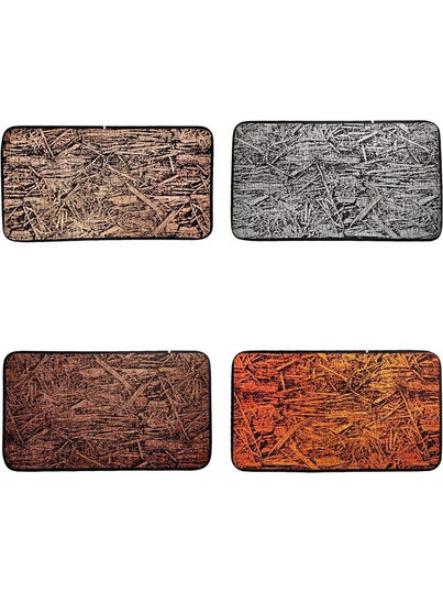 Χαλάκι Εισόδου Σενίλ Ύφασμα 38x68x0.6cm Σετ 4 Τεμαχίων
