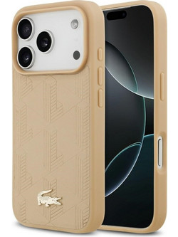 LACOSTE Case Nomograme Gold Logo Magsafe For Iphone 17 Pro Beige - (LCHMP17LPNOB)