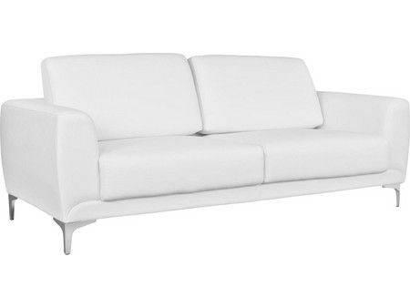 HomeMarkt Kenzie Τριθέσιος Καναπές από Δερματίνη Λευκός 190x81x81cm HM3121.32