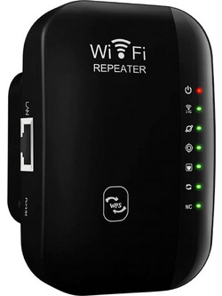 300Mbps Wireless WiFi Repeater Μαύρο με WPS, LAN και 2.4GHz για Ενίσχυση Σήματος
