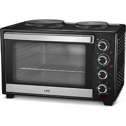 Life Kouzinaki 382 Ηλεκτρικό Φουρνάκι 38lt με 2 Εστίες και Αέρα