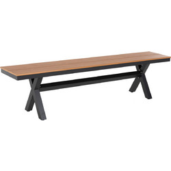 ΠΑΓΚΑΚΙ ΑΛΟΥΜΙΝΙΟΥ TAWNEE HM6040.01 ΑΝΘΡΑΚΙ-POLYWOOD ΚΑΘΙΣΜΑ ΦΥΣΙΚΟ 220x36x44,5Υεκ