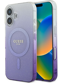 Guess Magsafe Glitter Gradient Hard Case Θήκη προστασίας από σκληρό πλαστικό - iPhone 16 Μωβ - GUHMP16SHGRCELU