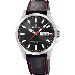 Festina Retro Ανδρικό Ρολόι με Μαύρο Δερμάτινο Λουράκι F20358/4
