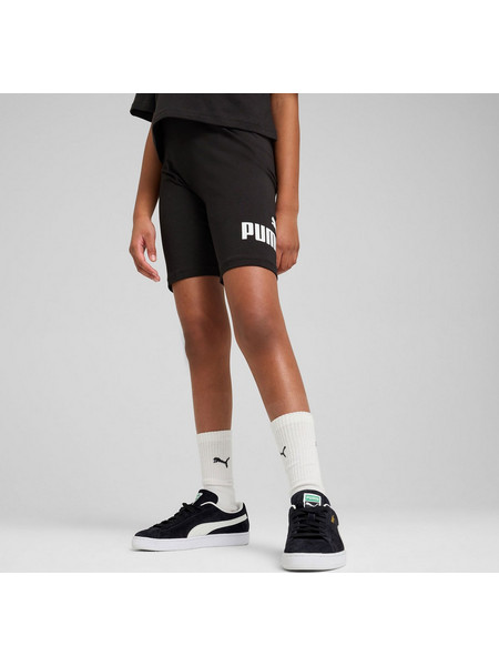 PUMA GIRL'S ESSENTIALS NO. 1 LOGO SHORT LEGGINGS ΜΑΥΡΟ