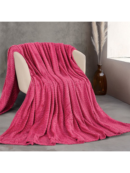 Κουβέρτα Fleece Υπέρδιπλη 220X240 Rythmos Harmonie Φουξια (220x240)