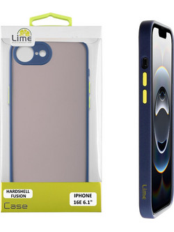 LIME HARDSHELL FUSION ΘΗΚΗ IPHONE 16E/ IPHONE 17E 6.1in FULL CAMERA PROTECTION BLUE WITH YELLOW KEYS LIME SUCCESSORIES