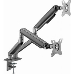 GEMBIRD DESK MOUNTED ADJUSTABLE DOUBLE MONITOR ARM SPACE GREY