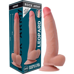 Rockarmy Leopard Ρεαλιστικό Dildo με Βεντούζα & Όρχεις 23cm Flesh