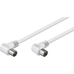 POWERTECH καλώδιο κεραίας RF αρσενικό - RF θηλυκό CAB-V003, γωνιακό, λευκό, 1.5m