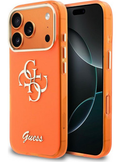 Guess IML 4G Script Metal Back Cover Orange (iPhone 17 Pro)