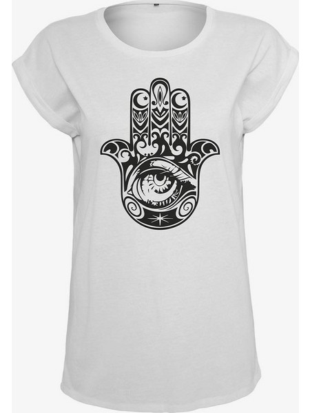 MISTER TEE Women Ladies Hand Of Fatima Tee - WHITE - MT569-00220