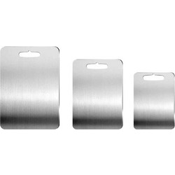 Επιφάνειες Κοπής (Σετ 3Τμχ) 346GST1104 24x34/20x30/15x25cm Inox Hermia Ανοξείδωτο Ατσάλι