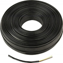 CABLEXPERT FLAT TELEPHONE CABLE STRANDED WIRE 100m BLACK 4 WIRES
