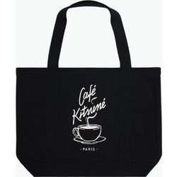 Maison Kitsune Cafe Kitsune Coffee Cup Tote Bag Black